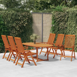 Set da Pranzo per Giardino 7 pz in Legno Massello di Eucalipto Vidaxl