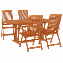 vidaXL Set da Pranzo per Giardino 5 pz in Legno Massello di Eucalipto - Vista aggiuntiva 3
