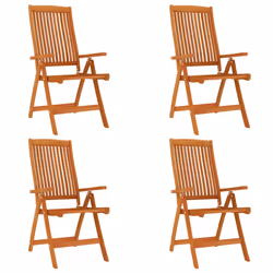 vidaXL Sedie da Giardino Pieghevoli 4pz in Legno Massello di Eucalipto - Vista aggiuntiva 2