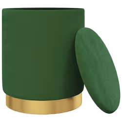 VidaXL 340283 poggiapiede Ferro, Velluto di poliestere Verde - Vista aggiuntiva 3