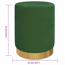 VidaXL 340283 poggiapiede Ferro, Velluto di poliestere Verde - Vista aggiuntiva 6