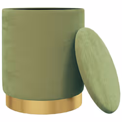 VidaXL 340292 poggiapiede Ferro, Velluto di poliestere Verde - Vista aggiuntiva 3