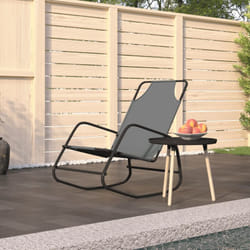 Vidaxl - Lettino Prendisole, Sdraio da giardino a Dondolo in Acciaio e Textilene Grigio