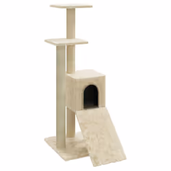vidaXL Albero per Gatti con Tiragraffi in Sisal Crema 92 cm - Vista aggiuntiva 2
