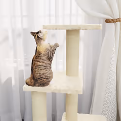 vidaXL Albero per Gatti con Tiragraffi in Sisal Crema 92 cm - Vista aggiuntiva 3