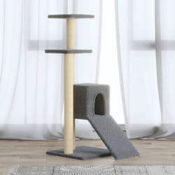 Tiragraffi per gatti, Albero per Gatti con Tiragraffi in Sisal Grigio Chiaro 92 cm Vidaxl