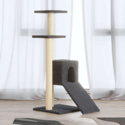 Tiragraffi per gatti, Albero per Gatti con Tiragraffi in Sisal Grigio Scuro 92 cm Vidaxl