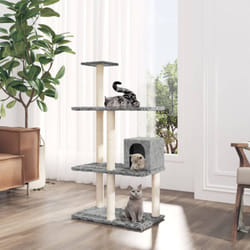Albero per Gatti con Tiragraffi in Sisal Grigio Chiaro 119 cm Vidaxl