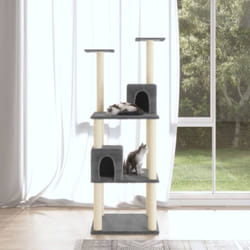 Tiragraffi per gatti, Albero per Gatti con Tiragraffi in Sisal Grigio Scuro 71 cm Vidaxl
