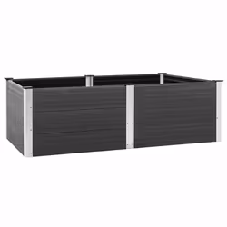 vidaXL Letto Rialzato da Giardino 200x100x54 cm in WPC Grigio - Vista aggiuntiva 2