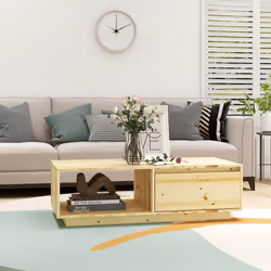 vidaXL Tavolino da Salotto 110x50x33,5 cm in Legno Massello di Abete - Vista aggiuntiva 3