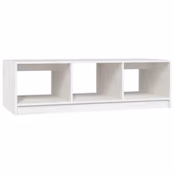 vidaXL Tavolino da Salotto Bianco 110x50x34 cm Legno Massello di Pino - Vista aggiuntiva 2