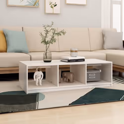 vidaXL Tavolino da Salotto Bianco 110x50x34 cm Legno Massello di Pino - Vista aggiuntiva 3