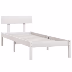 vidaXL Giroletto Bianco in Legno Massello 75x190 cm Small Single - Vista aggiuntiva 3