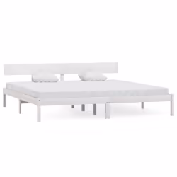 vidaXL Giroletto Bianco in Legno Massello 180x200 cm Super King - Vista aggiuntiva 2