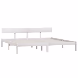 vidaXL Giroletto Bianco in Legno Massello 180x200 cm Super King - Vista aggiuntiva 3