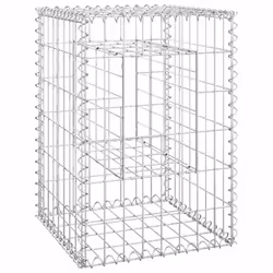 vidaXL Cesti a Gabbione a Torre 2 pz 40x40x60 cm in Ferro - Vista aggiuntiva 3
