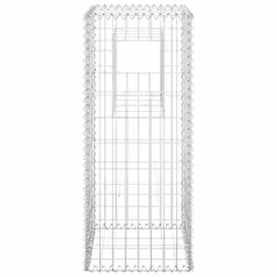 vidaXL Cesto a Gabbione a Torre 40x40x100 cm in Ferro - Vista aggiuntiva 3