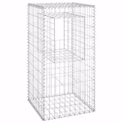 vidaXL Cesti a Gabbione a Torre 2 pz 50x50x100 cm in Ferro - Vista aggiuntiva 3