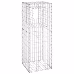 vidaXL Cesti a Gabbione a Torre 2 pz 50x50x140 cm in Ferro - Vista aggiuntiva 3