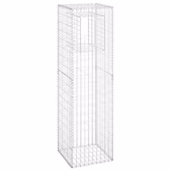 vidaXL Cesti a Gabbione a Torre 2 pz 50x50x180 cm in Ferro - Vista aggiuntiva 3