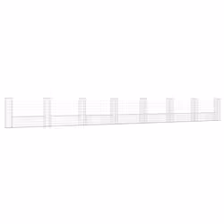 vidaXL Cesto Gabbione a U con 8 Pali in Ferro 860x20x100 cm - Vista aggiuntiva 2
