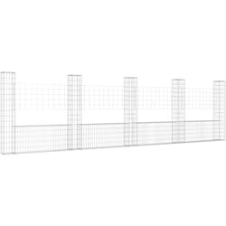 Vidaxl - Cesto Gabbione a u con 5 Pali in Ferro 500x20x150 cm