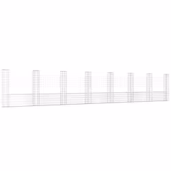 vidaXL Gabbione a U con 8 Pali in Ferro 860x20x150 cm - Vista aggiuntiva 2