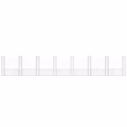 vidaXL Gabbione a U con 8 Pali in Ferro 860x20x150 cm - Vista aggiuntiva 3