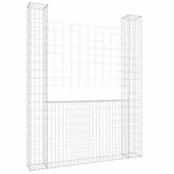 vidaXL Gabbione a U con 2 Pali in Ferro 140x20x200 cm - Vista aggiuntiva 2