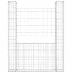 vidaXL Gabbione a U con 2 Pali in Ferro 140x20x200 cm - Vista aggiuntiva 3