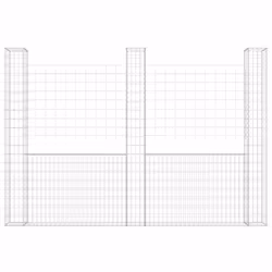 vidaXL Gabbione a U con 3 Pali in Ferro 260x20x200 cm - Vista aggiuntiva 3
