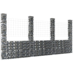 Vidaxl - Gabbione a u con 4 Pali in Ferro 380x20x200 cm 5698