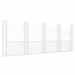 vidaXL Gabbione a U con 5 Pali in Ferro 500x20x200 cm - Vista aggiuntiva 2