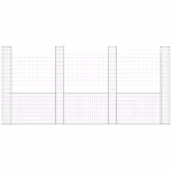 vidaXL Gabbione a U con 5 Pali in Ferro 500x20x200 cm - Vista aggiuntiva 3