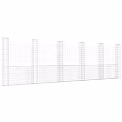 vidaXL Gabbione a U con 6 Pali in Ferro 620x20x200 cm - Vista aggiuntiva 2