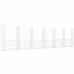 vidaXL Gabbione a U con 7 Pali in Ferro 740x20x200 cm - Vista aggiuntiva 2