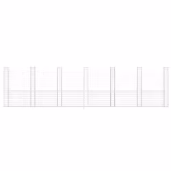vidaXL Gabbione a U con 7 Pali in Ferro 740x20x200 cm - Vista aggiuntiva 3