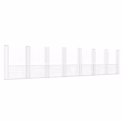 vidaXL Gabbione a U con 8 Pali in Ferro 860x20x200 cm - Vista aggiuntiva 2