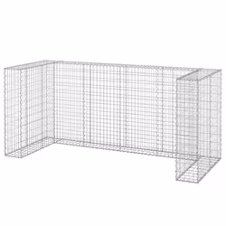 vidaXL Gabbione per Bidoni in Acciaio Zincato 254x100x110 cm - Vista aggiuntiva 2