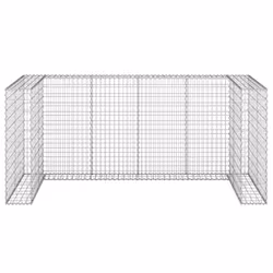 vidaXL Gabbione per Bidoni in Acciaio Zincato 254x100x110 cm - Vista aggiuntiva 3