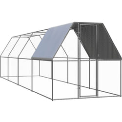 Gabbia per Polli Pollaio Esterno in Acciaio Zincato varie dimensioni dimensioni: 2 x 8 x 2 m