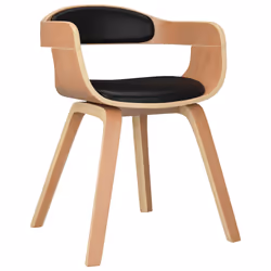vidaXL Sedie da Pranzo 4 pz Nere in Legno Curvato e Similpelle - Vista aggiuntiva 3