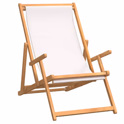VidaXL 317696 sedia da esterno Terrazzo Seduta imbottita Poliestere, Teak Crema - Vista aggiuntiva 2