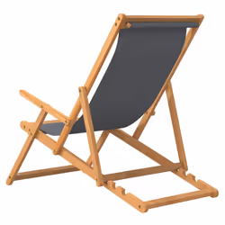 VidaXL 317698 sedia da esterno Terrazzo Seduta imbottita Poliestere, Teak Grigio - Vista aggiuntiva 5