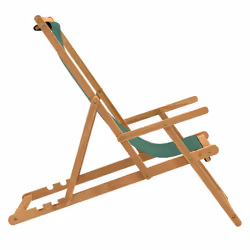 VidaXL 317699 sedia da esterno Terrazzo Seduta imbottita Poliestere, Teak Verde - Vista aggiuntiva 4