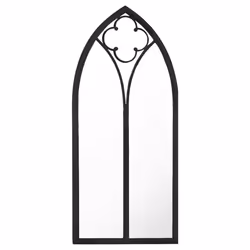 vidaXL Specchio da Giardino Nero 70x30 cm in Ferro per Uso Esterno - Vista aggiuntiva 3