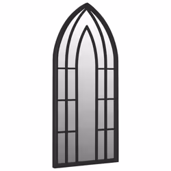 vidaXL Specchio da Giardino Nero 100x45 cm in Ferro per Uso Esterno - Vista aggiuntiva 3