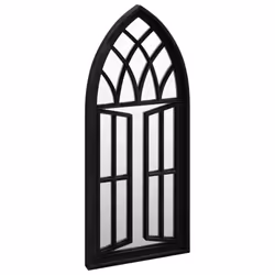 vidaXL Specchio da Giardino Nero 70x30 cm in Ferro per Uso Esterno - Vista aggiuntiva 3