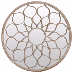 vidaXL Specchio da Giardino Sabbia 60x3 cm in Ferro Rotondo da Esterno - Vista aggiuntiva 2